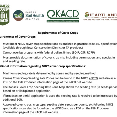 FSH Requirements of Cover Crops