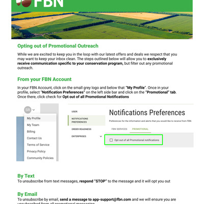 FBN Marketing Opt-Out Instructions